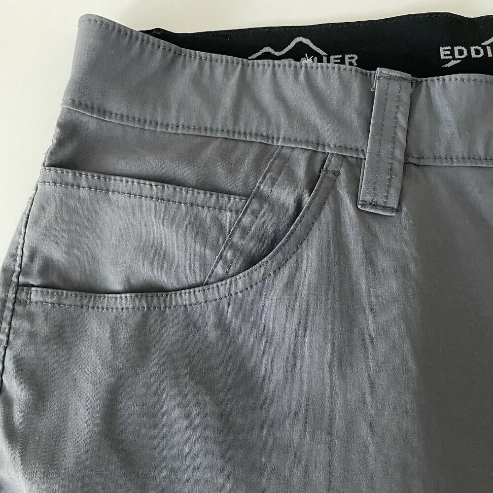 EDDIE BAUER Men's Performance Fabric Outdoor Pants 36x32 Gray Water Resistant